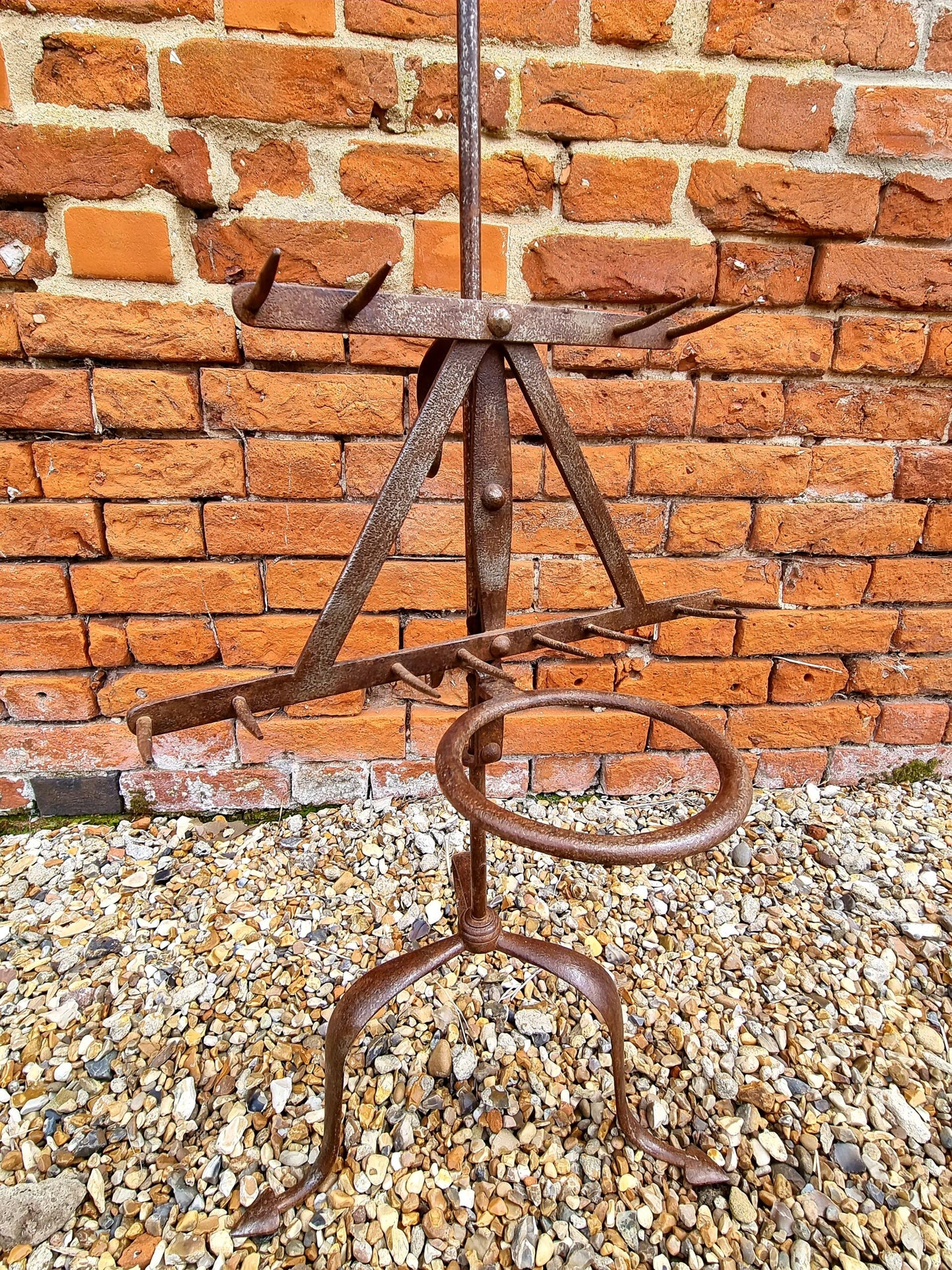 18thC English Antique Steel Lark Spit