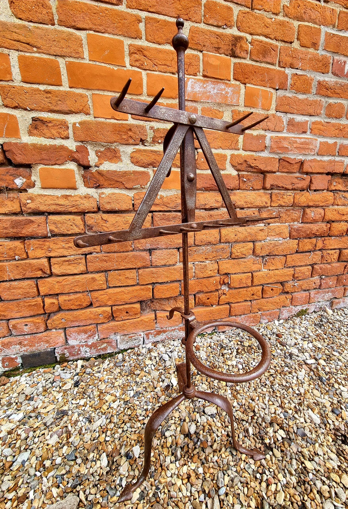 18thC English Antique Steel Lark Spit