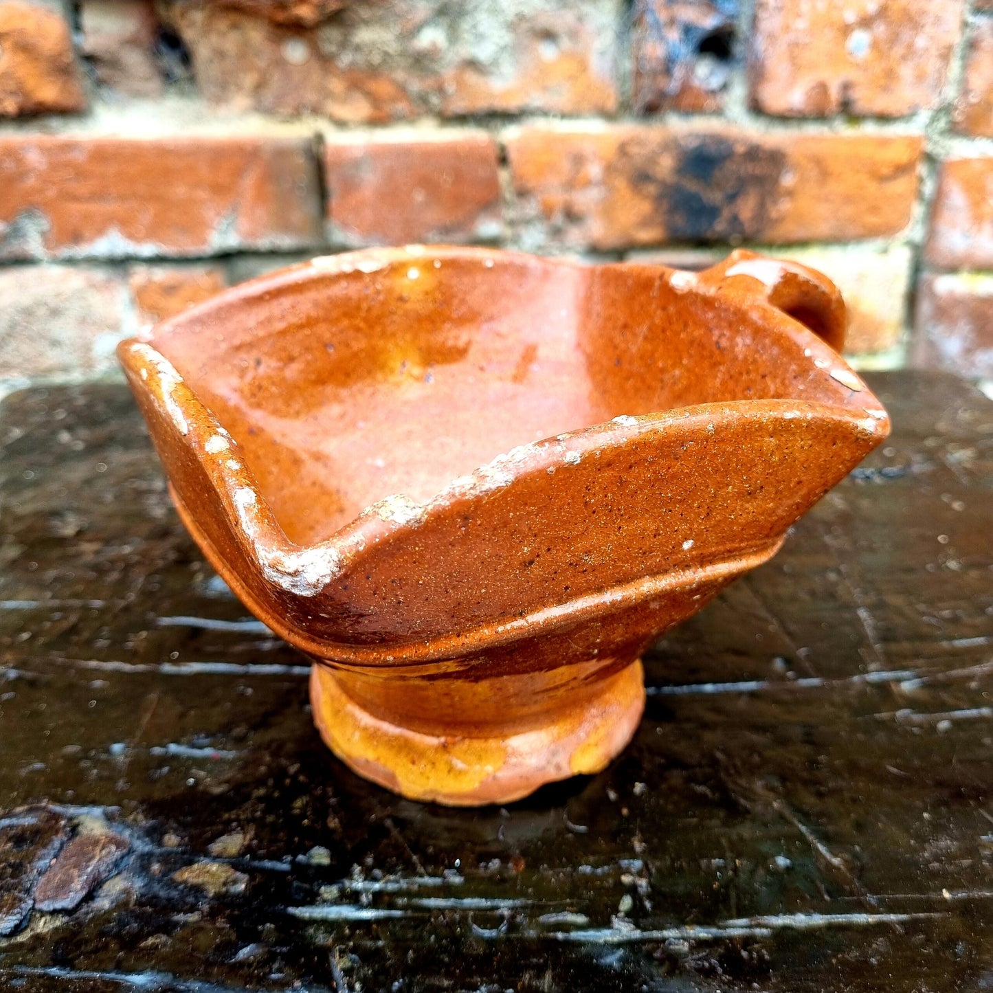 Mid 18thC Dutch Antique Earthenware Hand Warmer