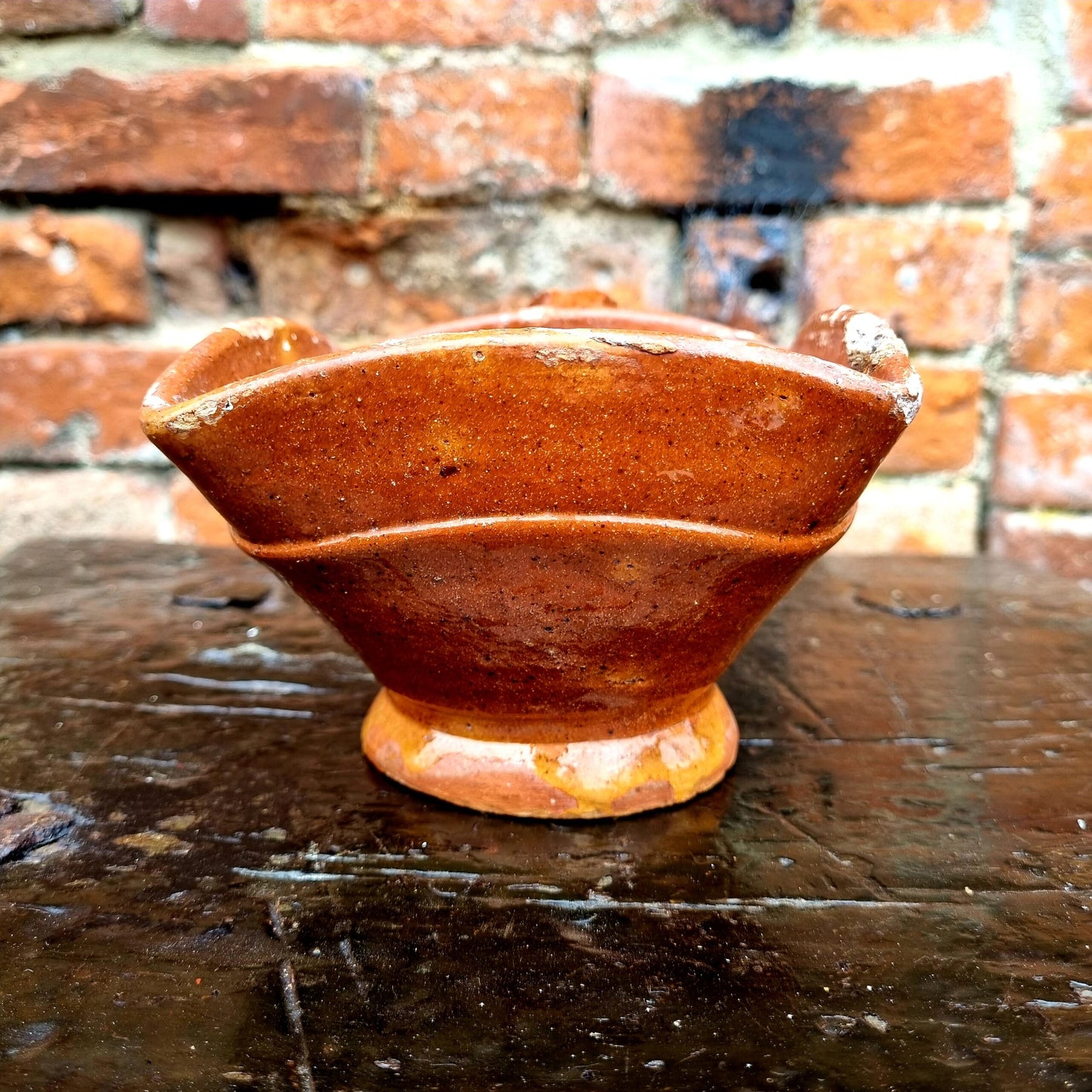 Mid 18thC Dutch Antique Earthenware Hand Warmer