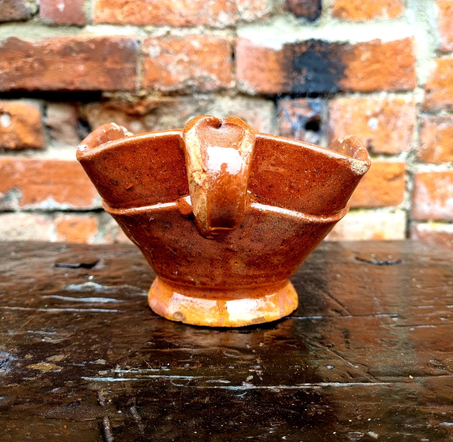 Mid 18thC Dutch Antique Earthenware Hand Warmer