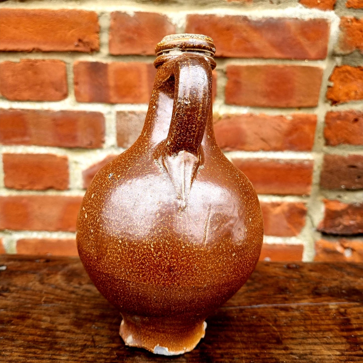 Mid 17th Century German Antique Stoneware Bellarmine Jug or Bartmannkrug, Circa 1625-1675