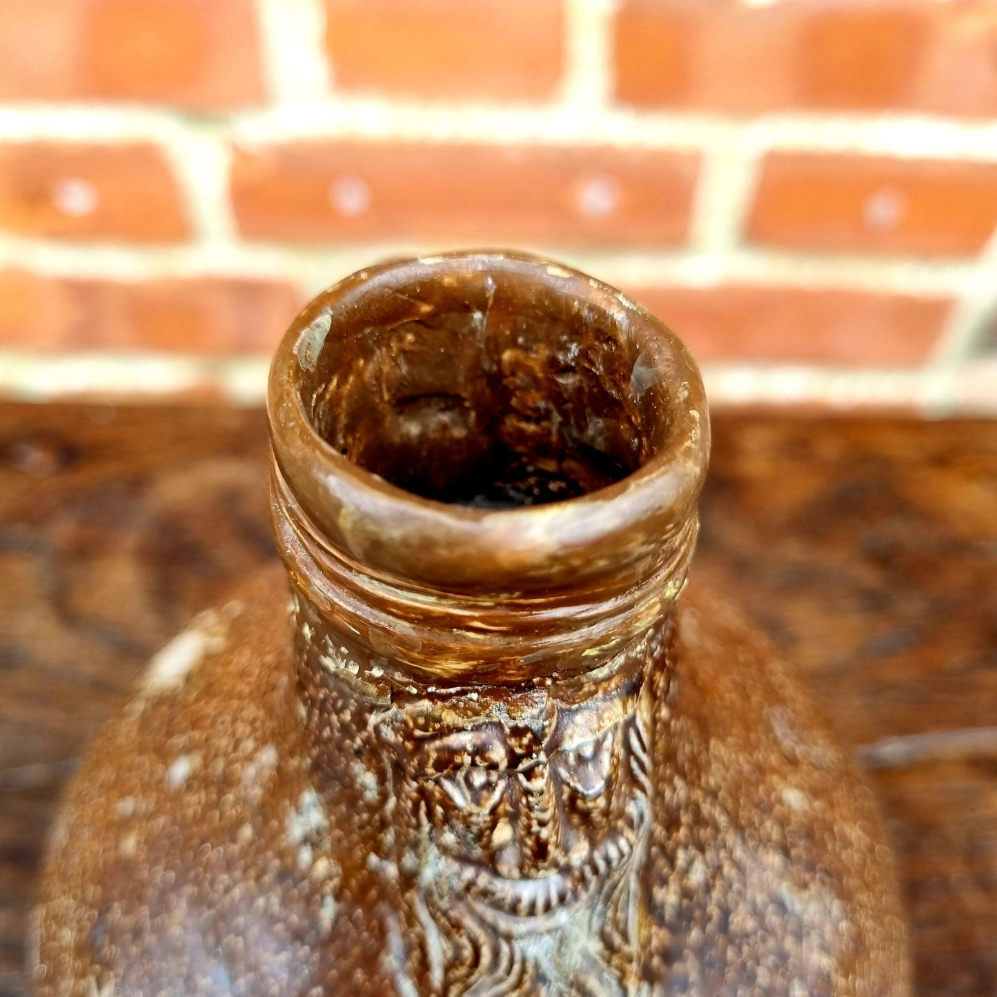 Mid 17th Century German Antique Stoneware Bellarmine Jug or Bartmannkrug, Circa 1650