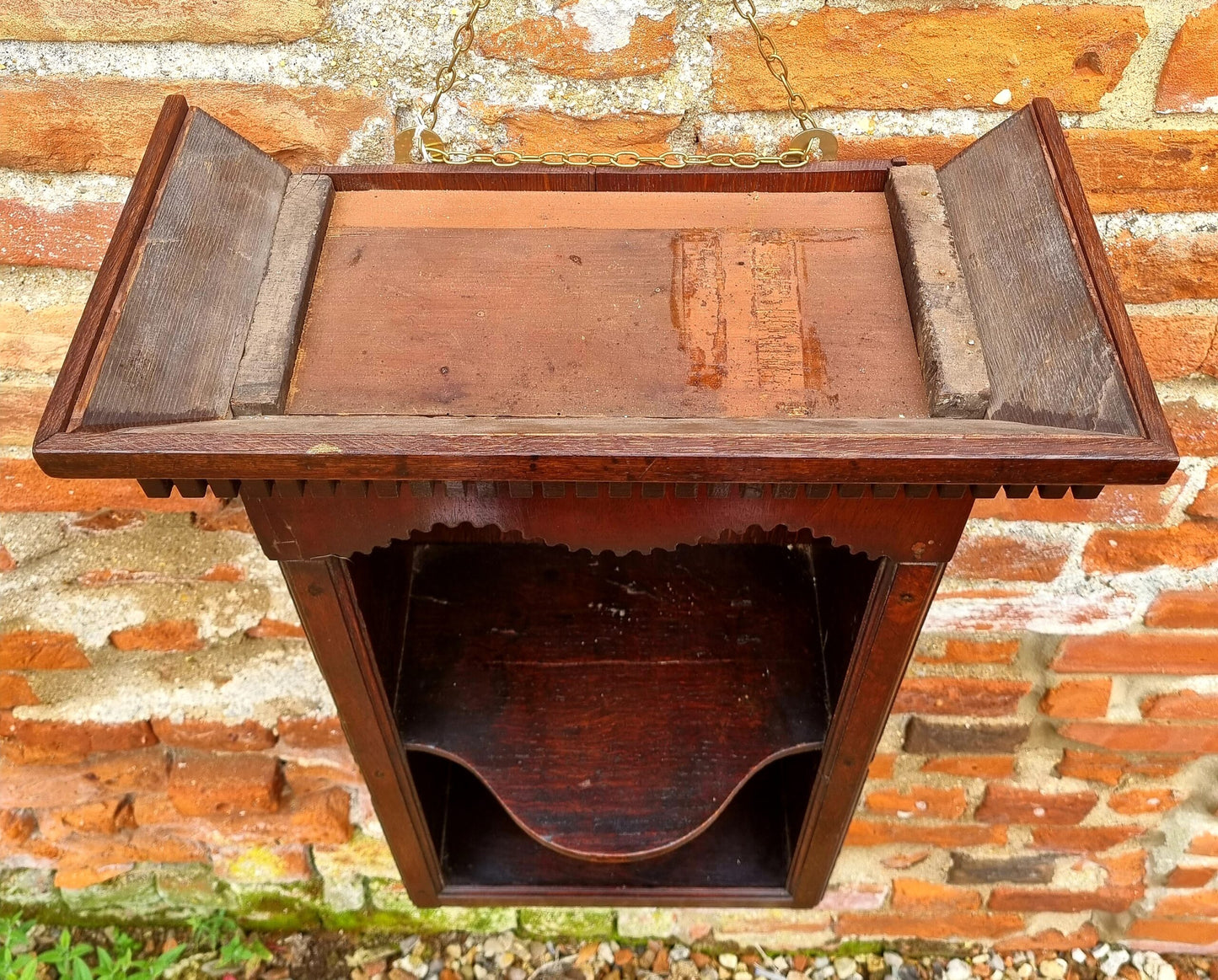 Diminutive English Antique Wall Rack or Delft Rack Constructed From 18th Century Timbers
