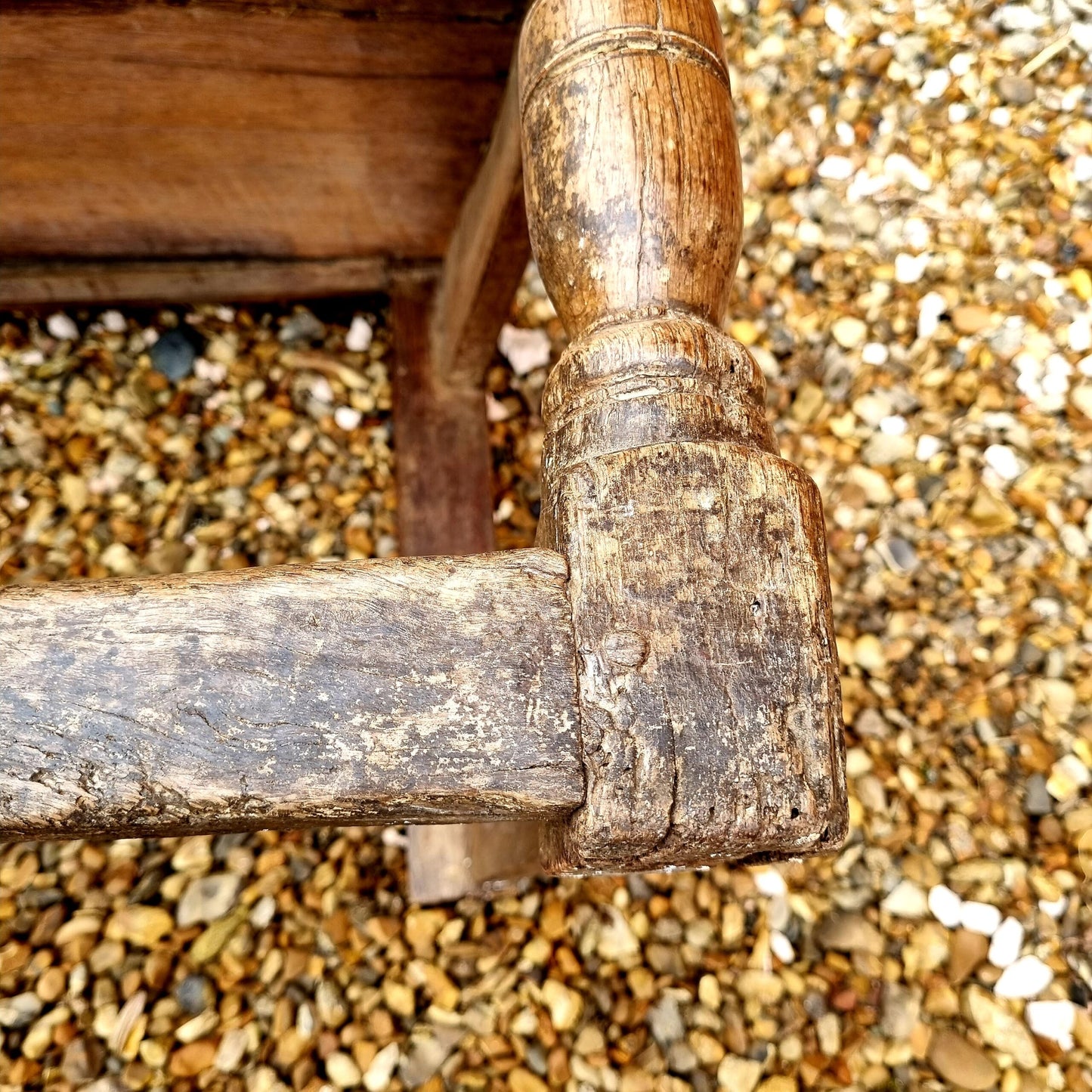 Mid 17th Century English Antique Oak Wainscot Armchair in Original Untouched Condition