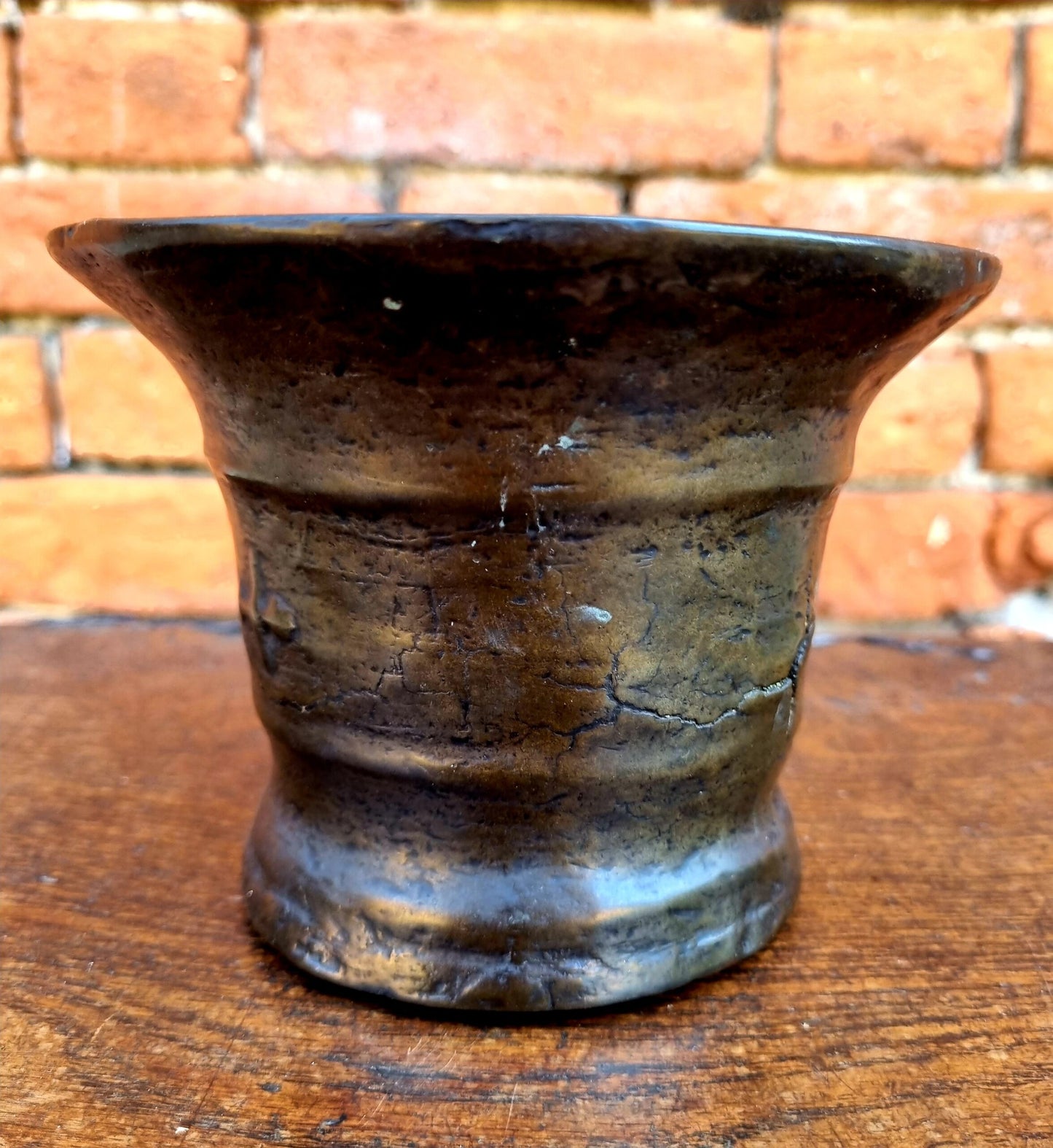 Early 17th Century Charles I Period English Antique Bronze Mortar Dated "1639"