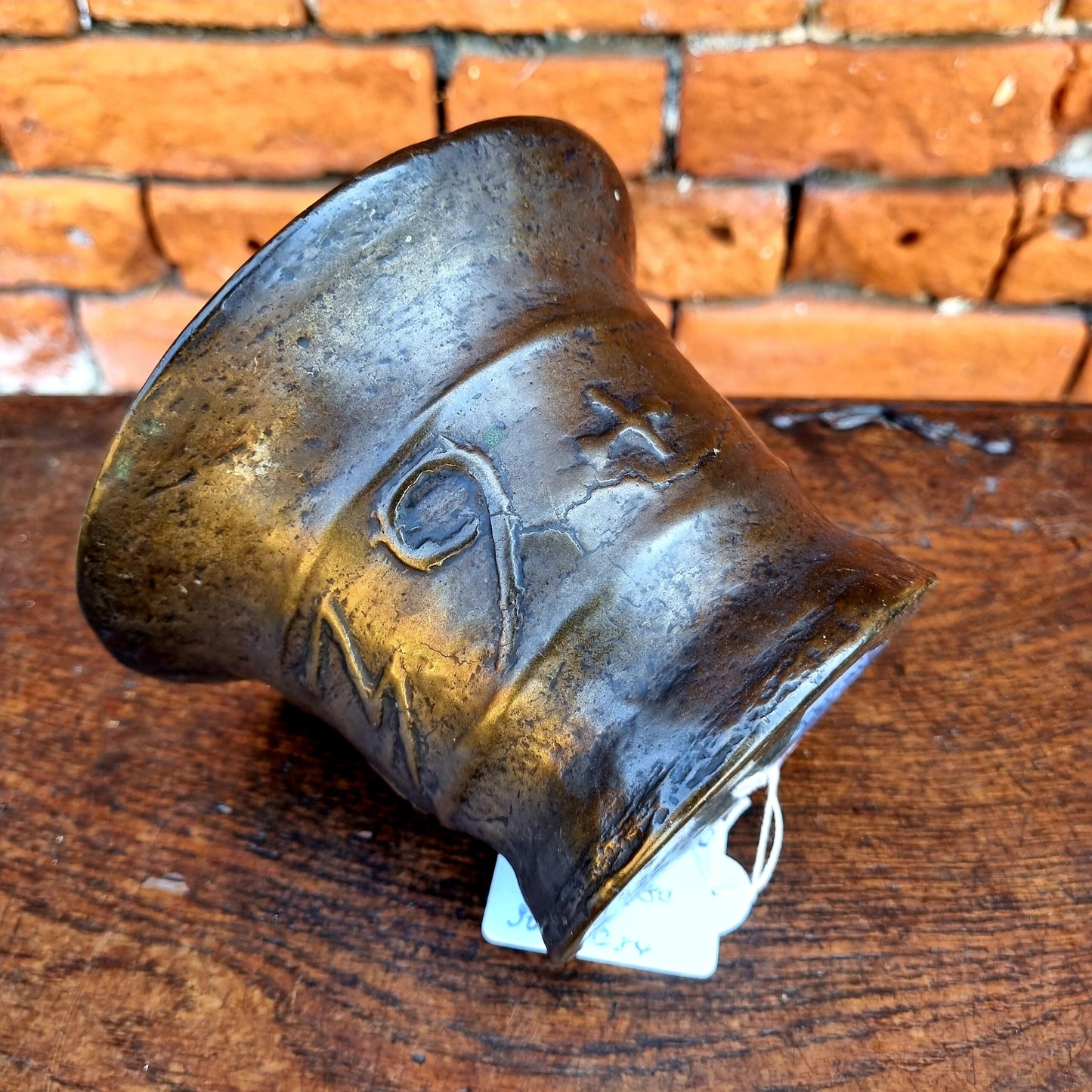 Early 17th Century Charles I Period English Antique Bronze Mortar Dated "1639"