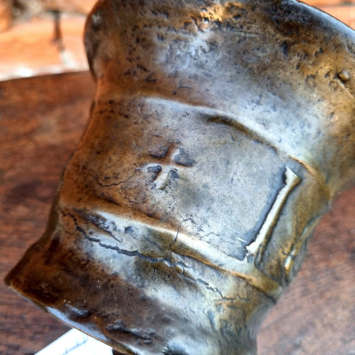 Early 17th Century Charles I Period English Antique Bronze Mortar Dated "1639"