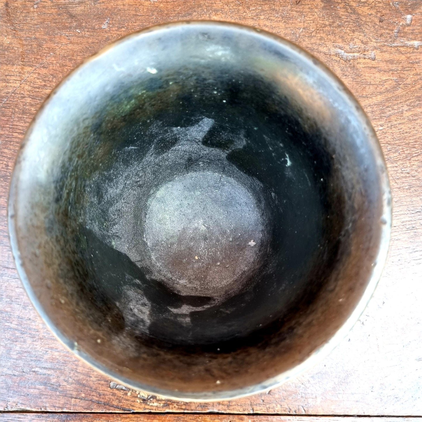17th Century English Antique London-made Bronze Mortar, The Outer Surface Bearing Four Cast Crowned Tudor Roses