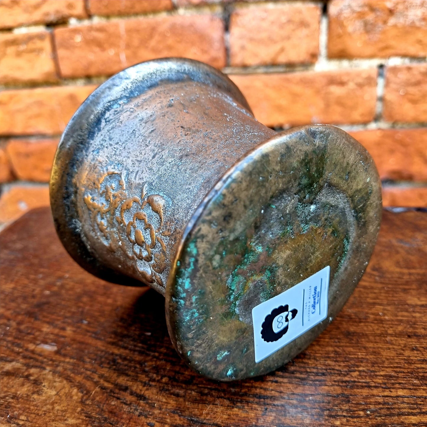 17th Century English Antique Bronze Mortar, Originating From Norfolk, East Anglia, With a Crowned Tudor Rose
