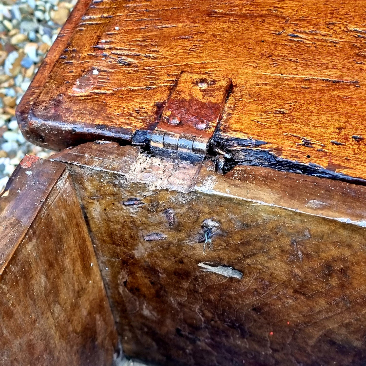 Diminutive 16th Century Renaissance Period Italian Antique Walnut Six-plank Cassone Marriage Chest or Coffer