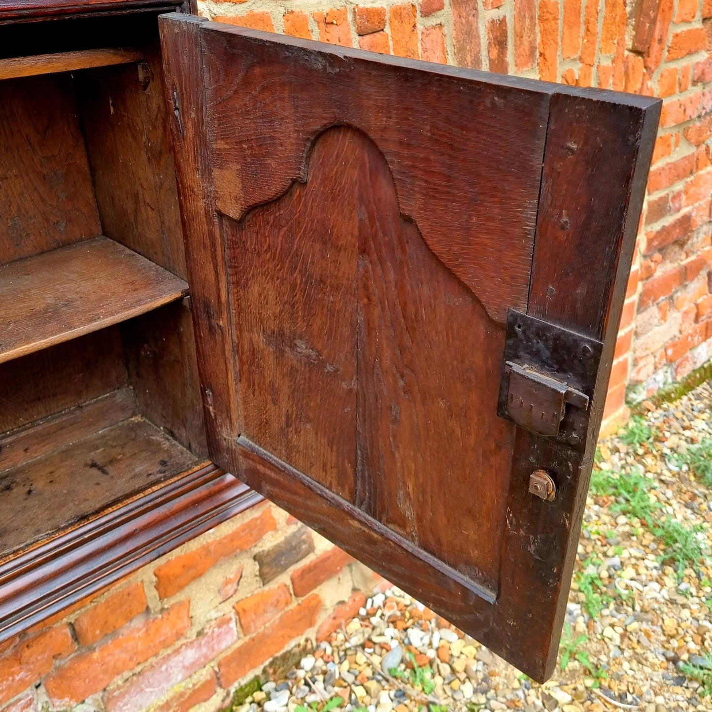 Early 18thC Welsh Antique Oak Wall Cupboard or Mural Cupboard, Circa 1720