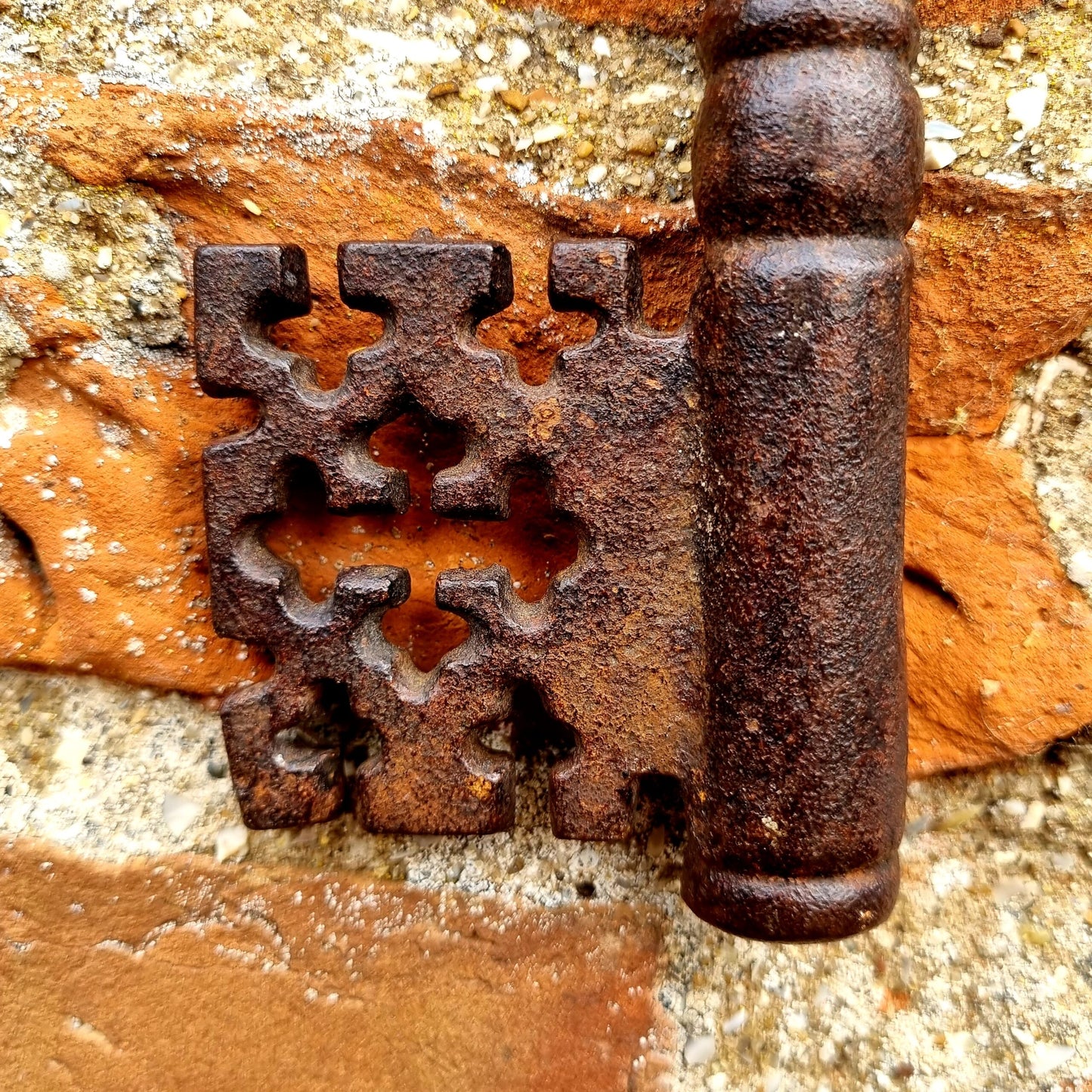 Large 17thC / 18thC Antique Iron Church Wardens Key / Church Door Key