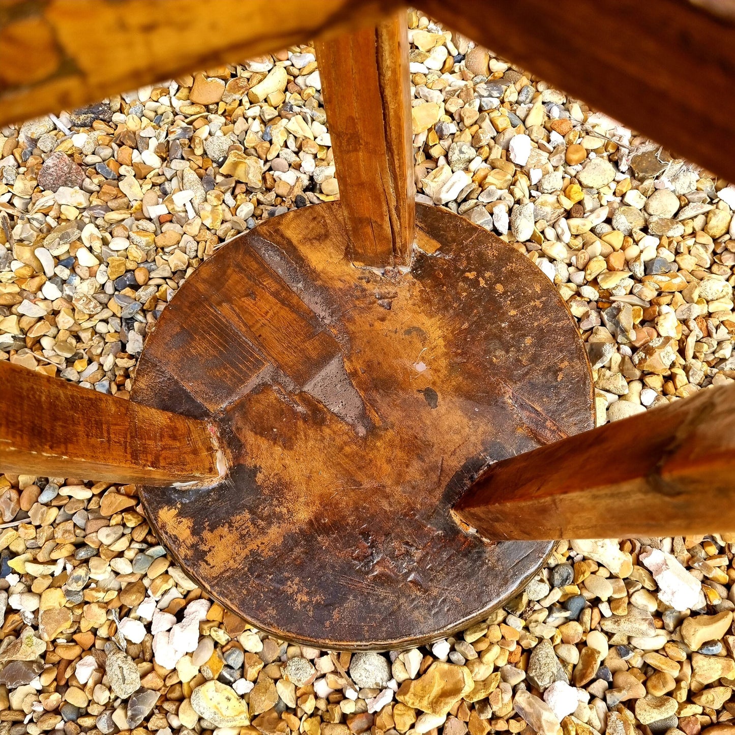 Early 19th Century English Antique Vernacular Stool or Cricket Table, also ideal as a Candlestand or Lamp Stand