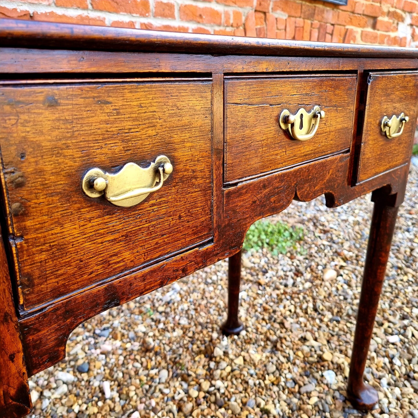 Mid 18th Century English Antique Oak Low Boy or Side Table