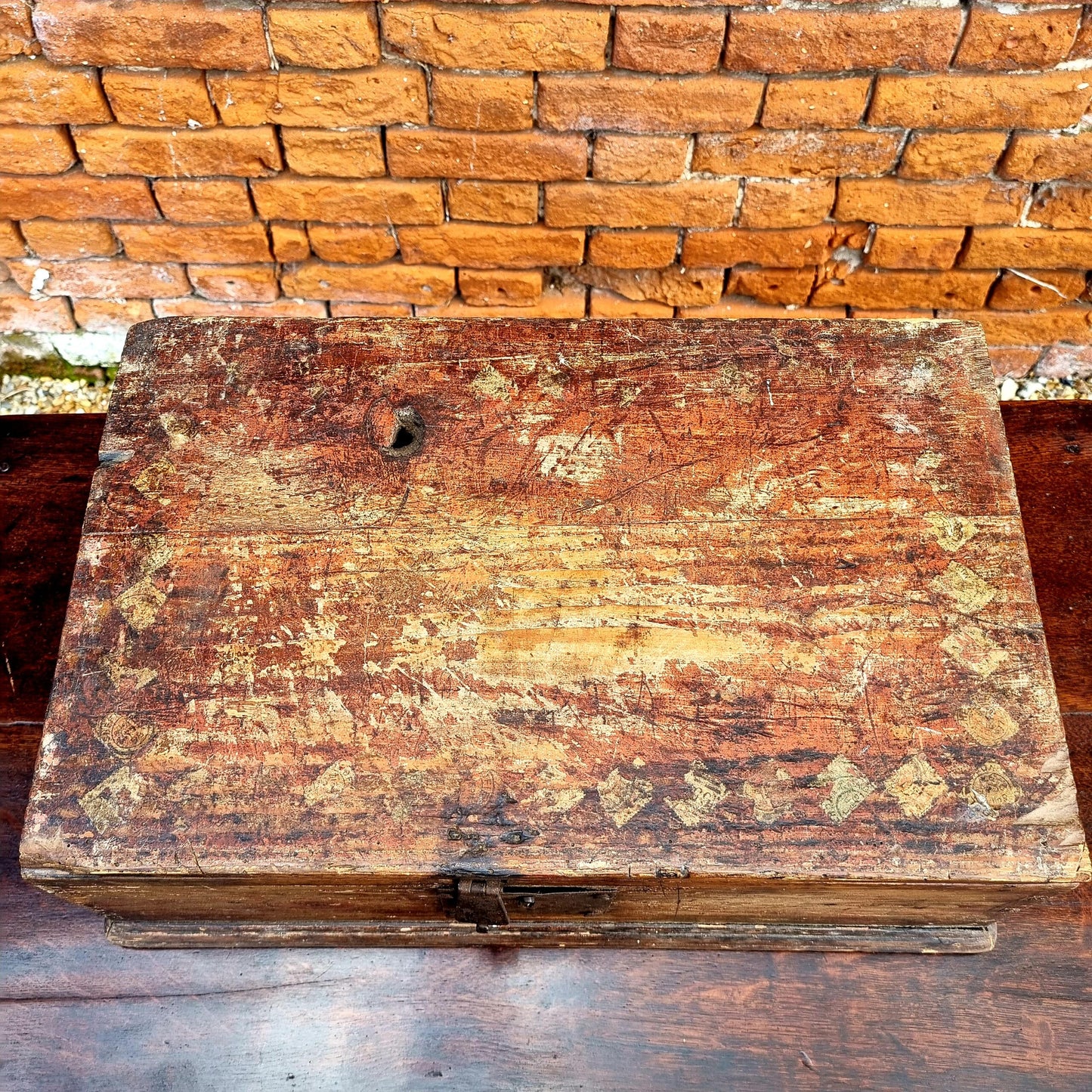 Late 18th Century Welsh Antique Pine Bible Box or Table Top Boarded Box
