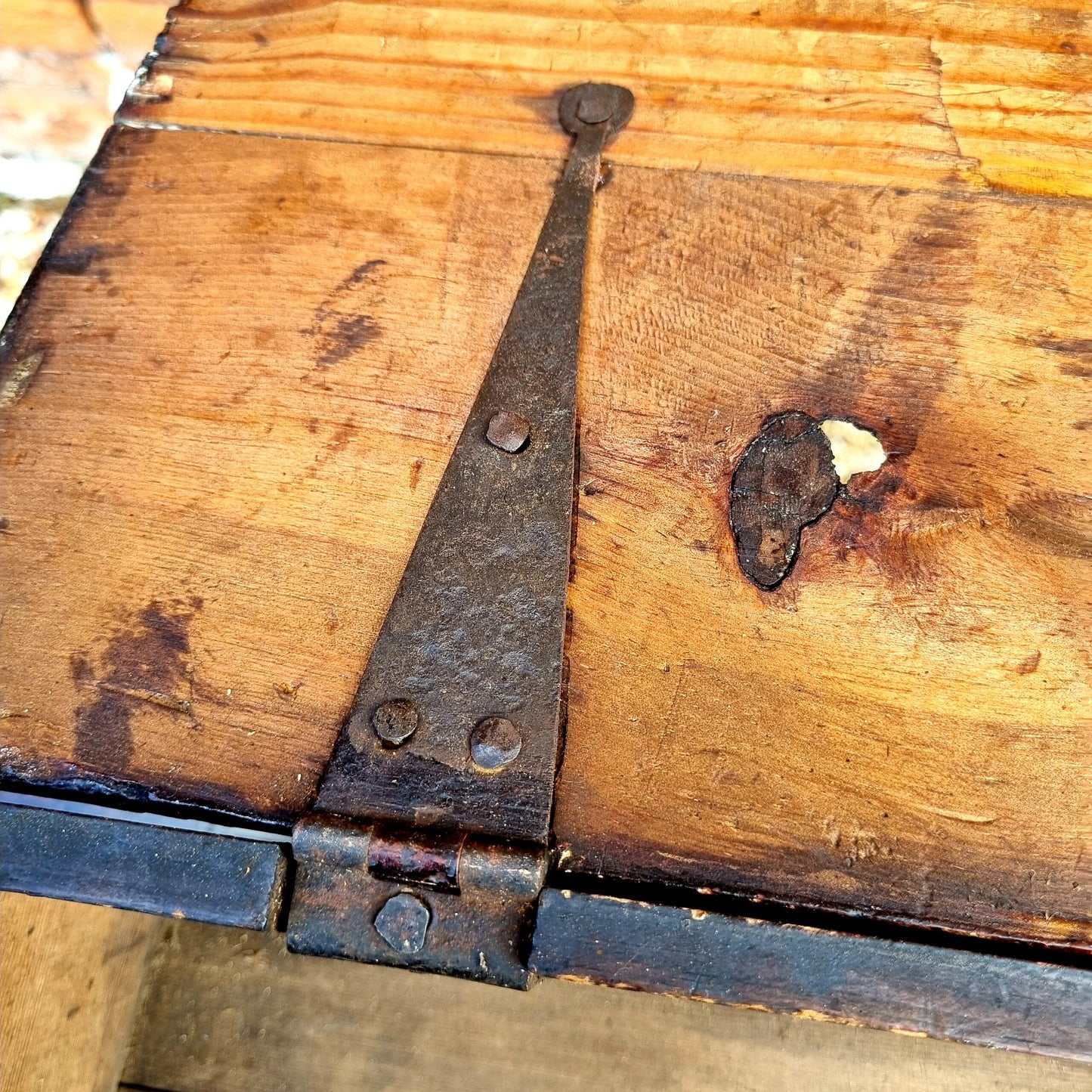 Late 18th Century Welsh Antique Pine Bible Box or Table Top Boarded Box
