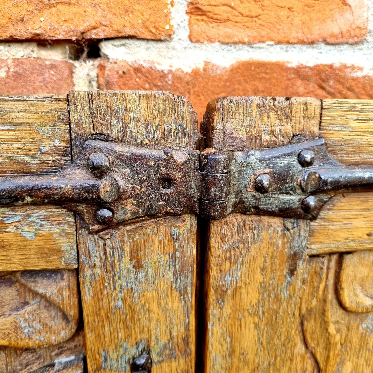 Pair of Early 16th Century Antique Carved Oak Window Shutters, Dated "1525" & Bearing the Initials "GC"