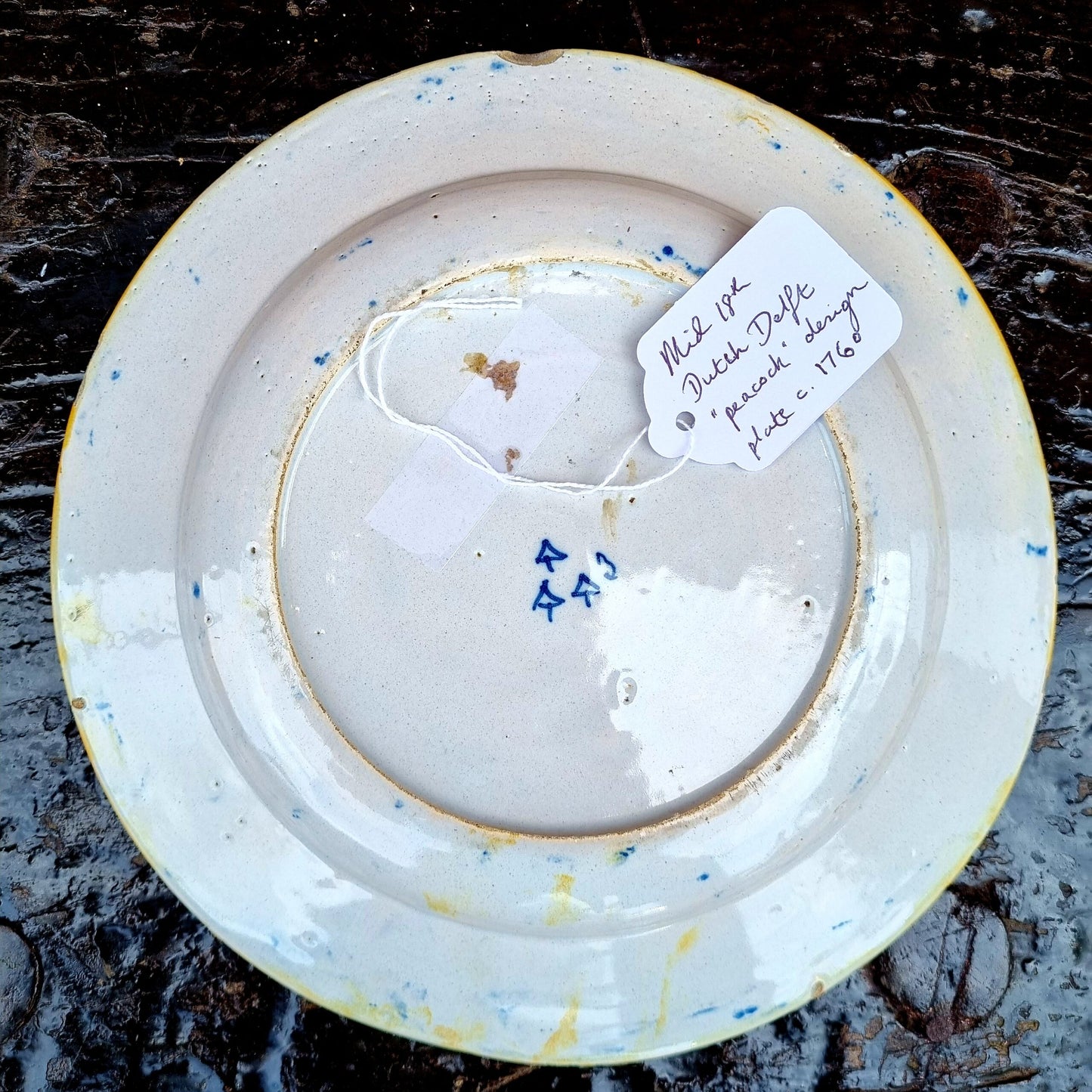 Mid 18th Century Dutch Antique Delftware Plate