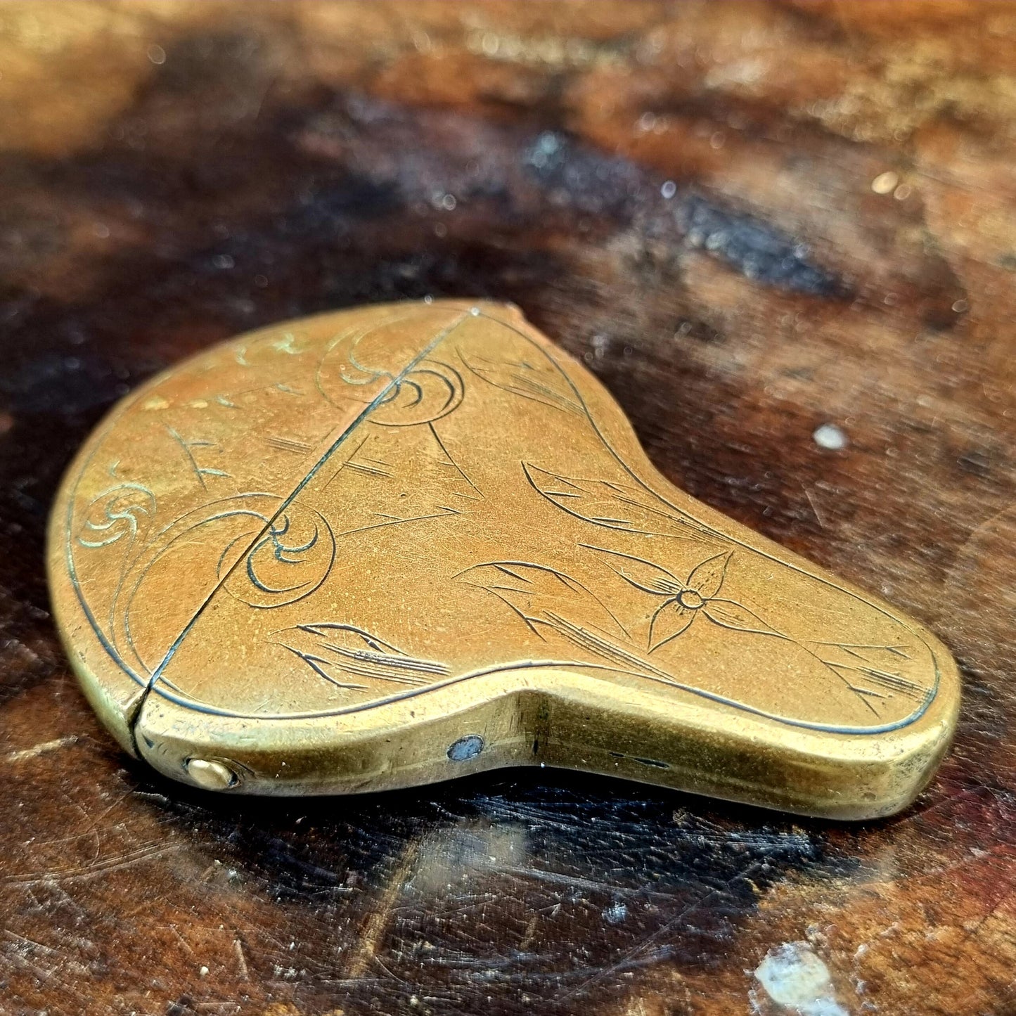 18th Century English Antique Brass Spectacles Case
