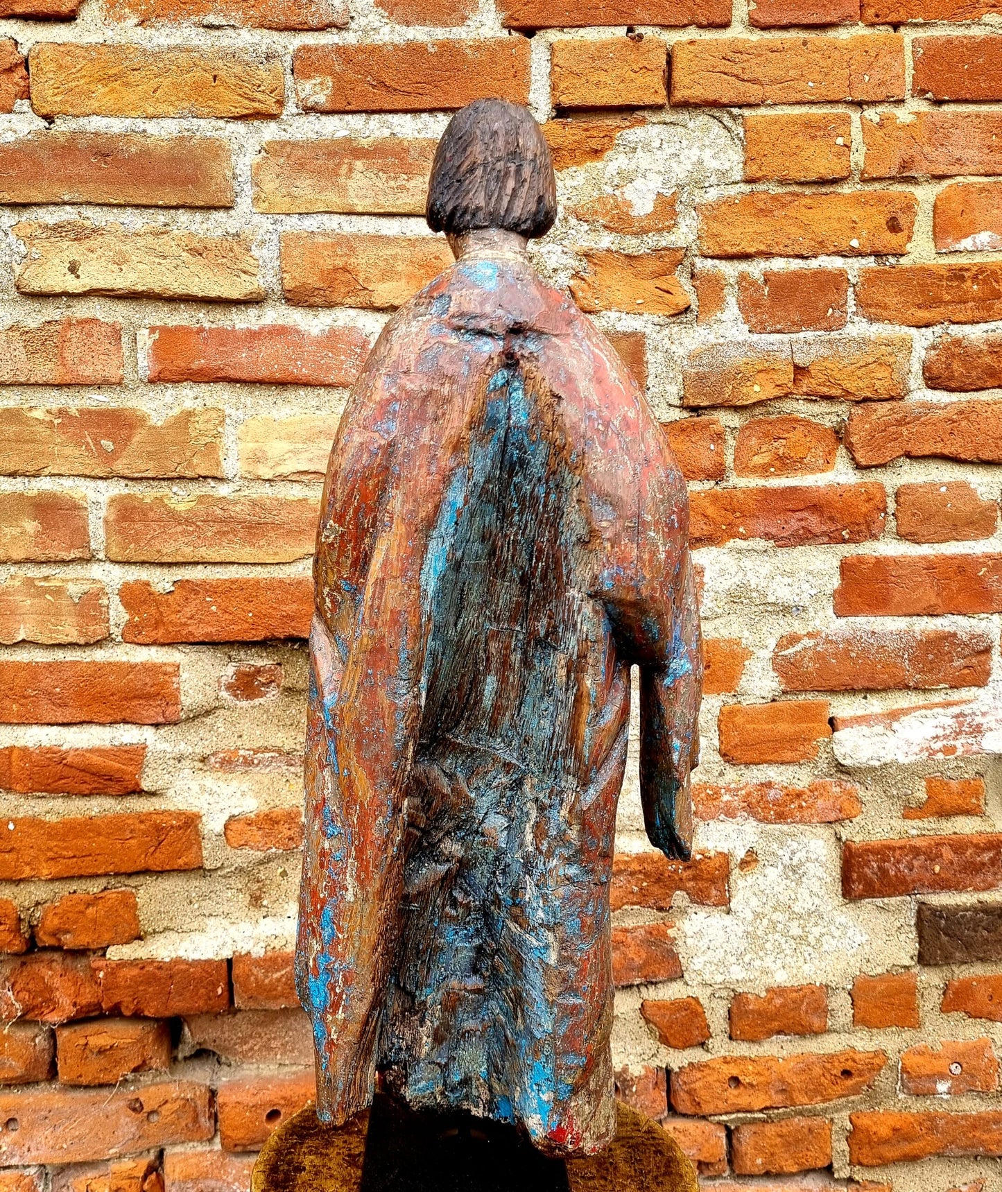 Mid 15th Century Gothic Antique Carved Oak Sculpture of a Saint