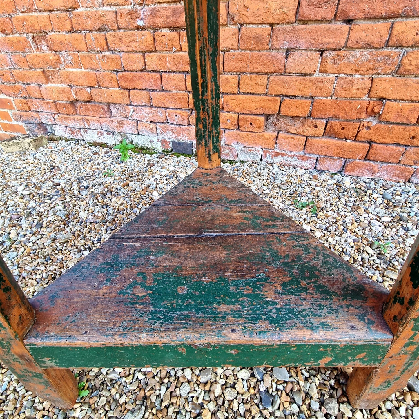 Early 19th Century Welsh Antique Pine Cricket Table in Original Paint