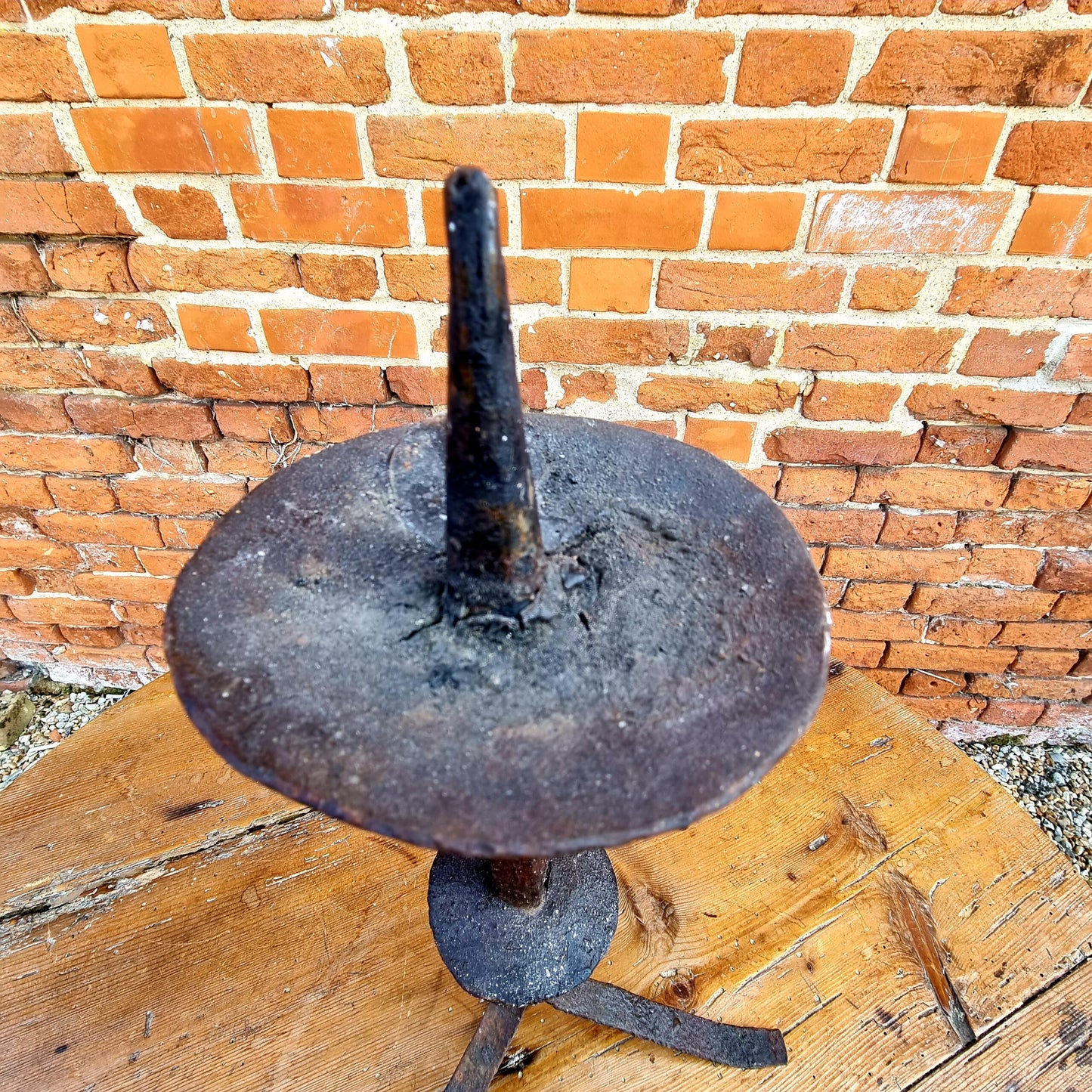 19th Century Antique Wrought Iron Pricket Candlestick or Candleholder