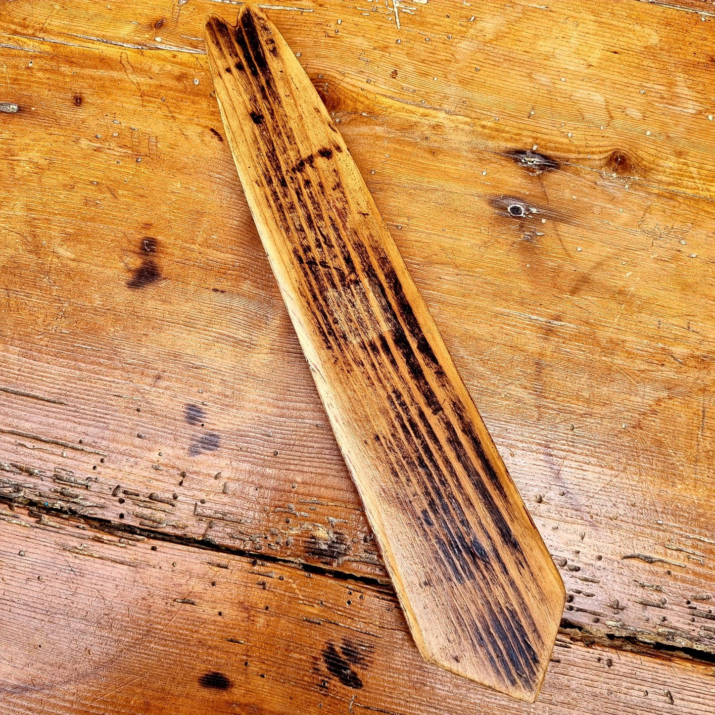 18th Century English Antique Treen Folk Art Stay Busk Love Token Bearing The Initials "EL" & Dated "1781"