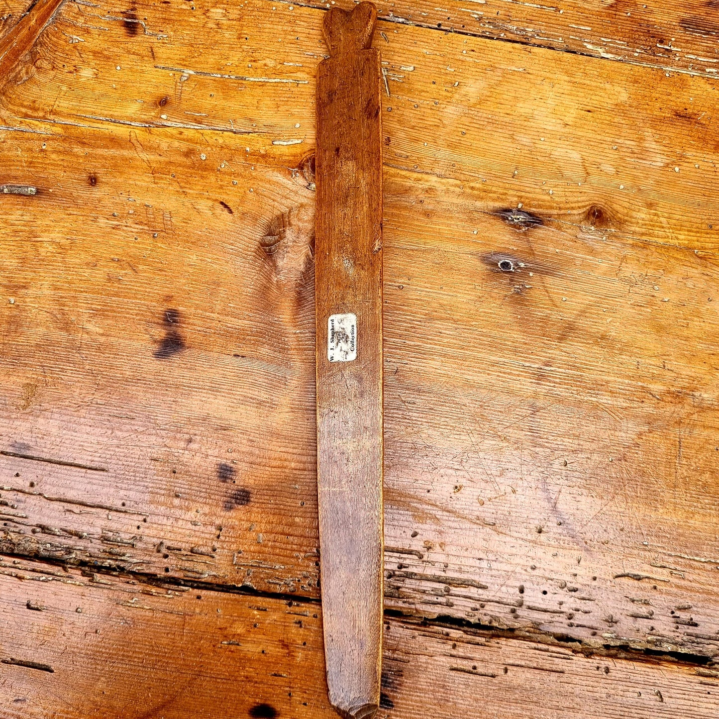 18th Century English Antique Treen Folk Art Stay Busk Love Token Bearing The Initials "EM"