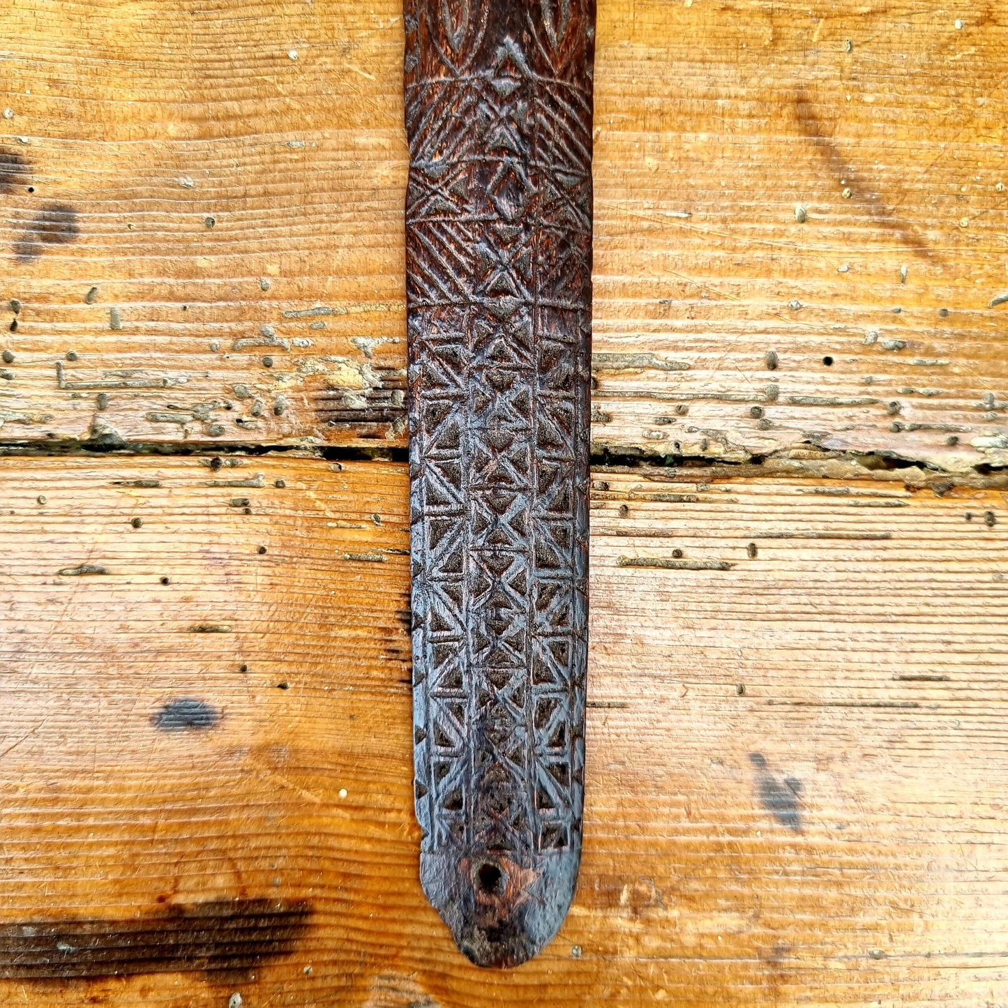 18th Century English Antique Treen Folk Art Stay Busk Love Token Dated 1771 & 1773