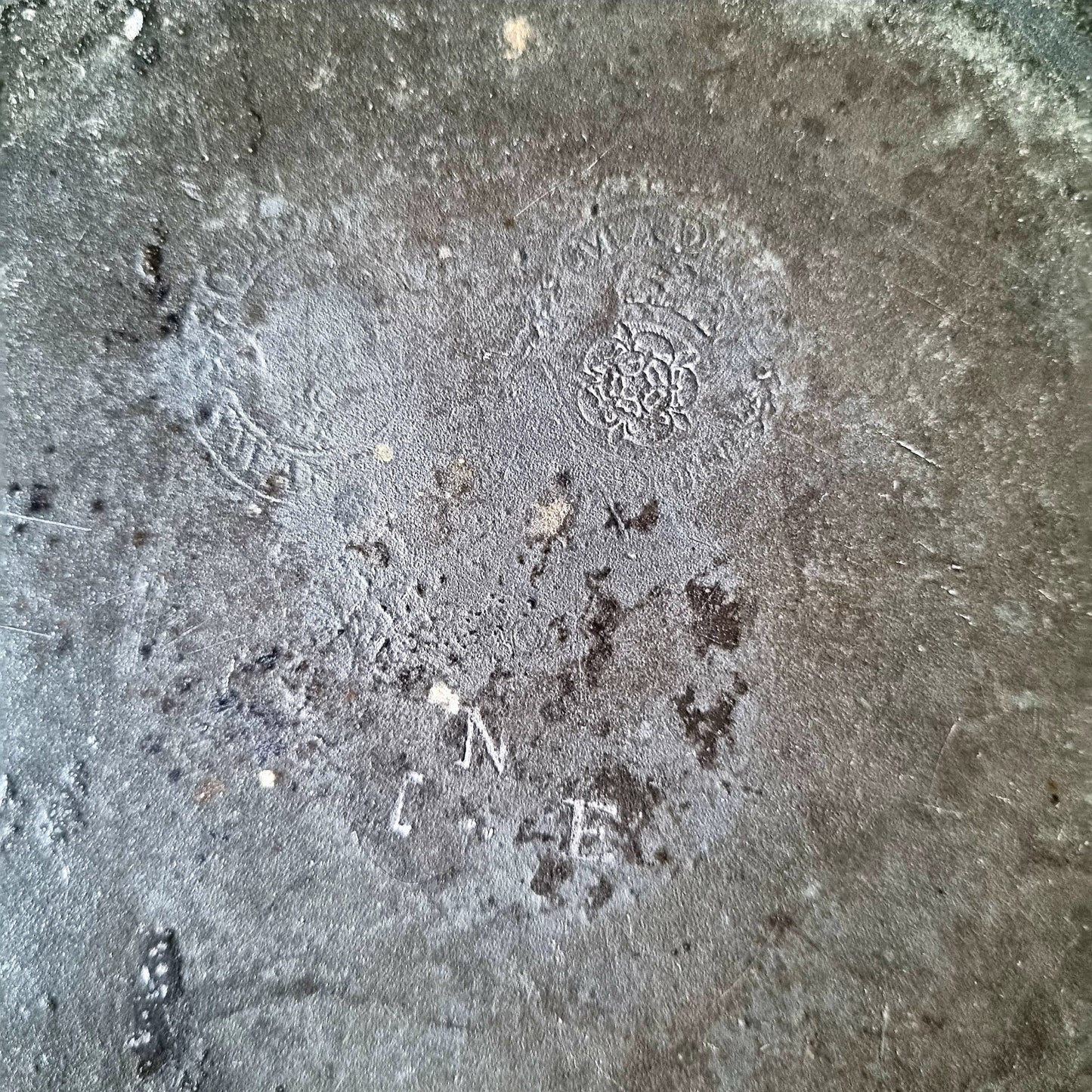 18th Century English Antique Pewter Communion Wafer Plate or Collection Plate, Inscribed "a gift for the communion table", Bearing London Touchmarks