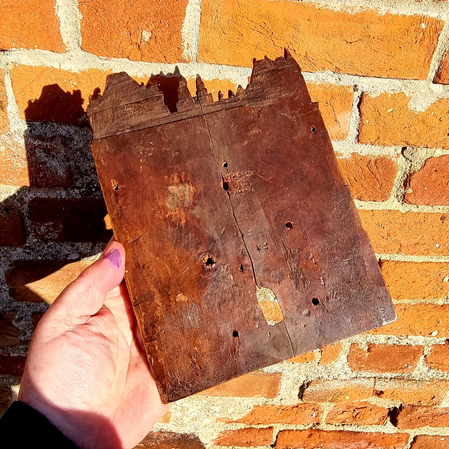 18th Century Antique Carved Walnut Panel Depicting a Cathedral Facade