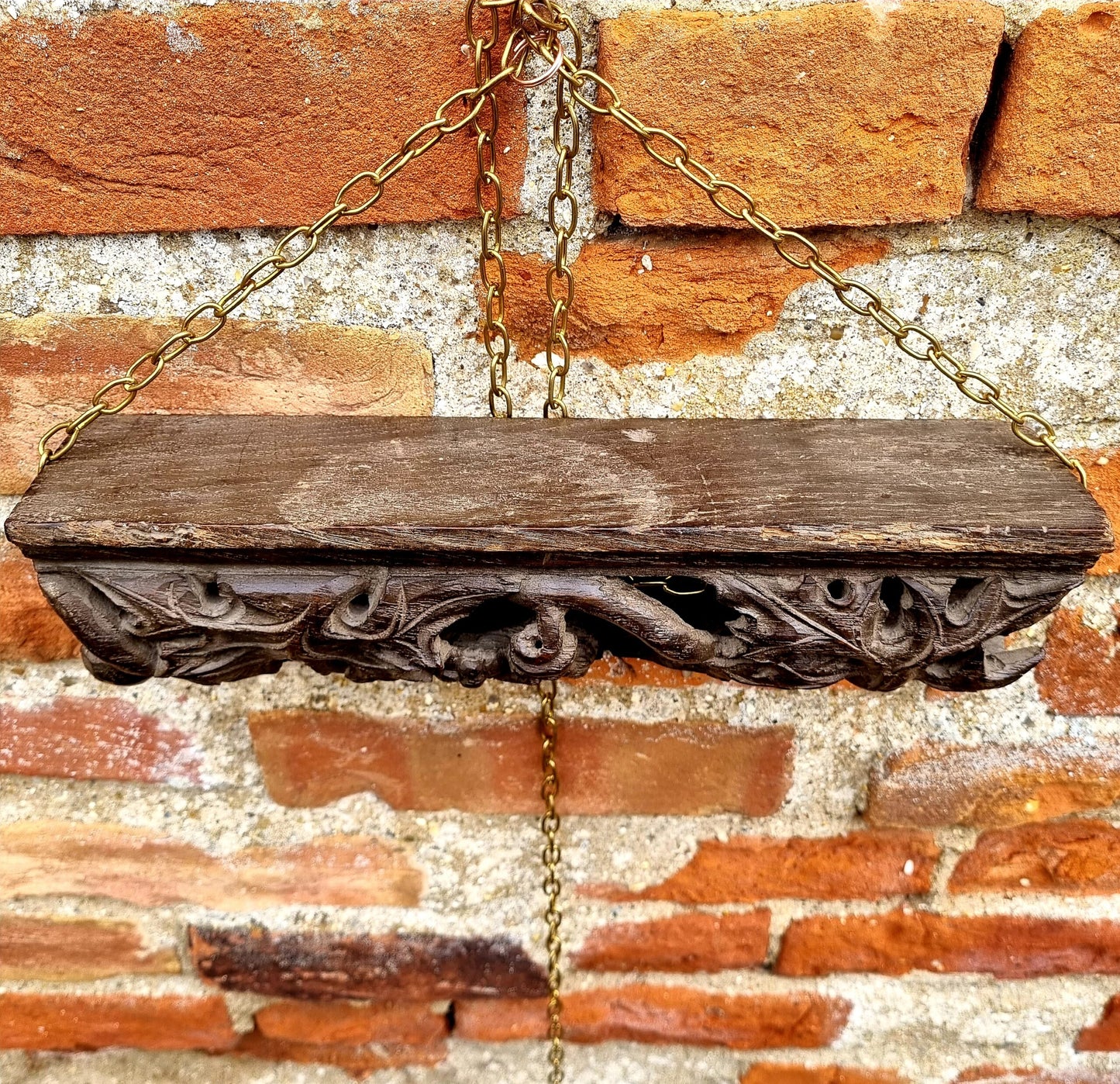 Late 15th Century / Early 16th Century Antique Carved Oak Fragment / Rail Depicting Foliage and Fruit