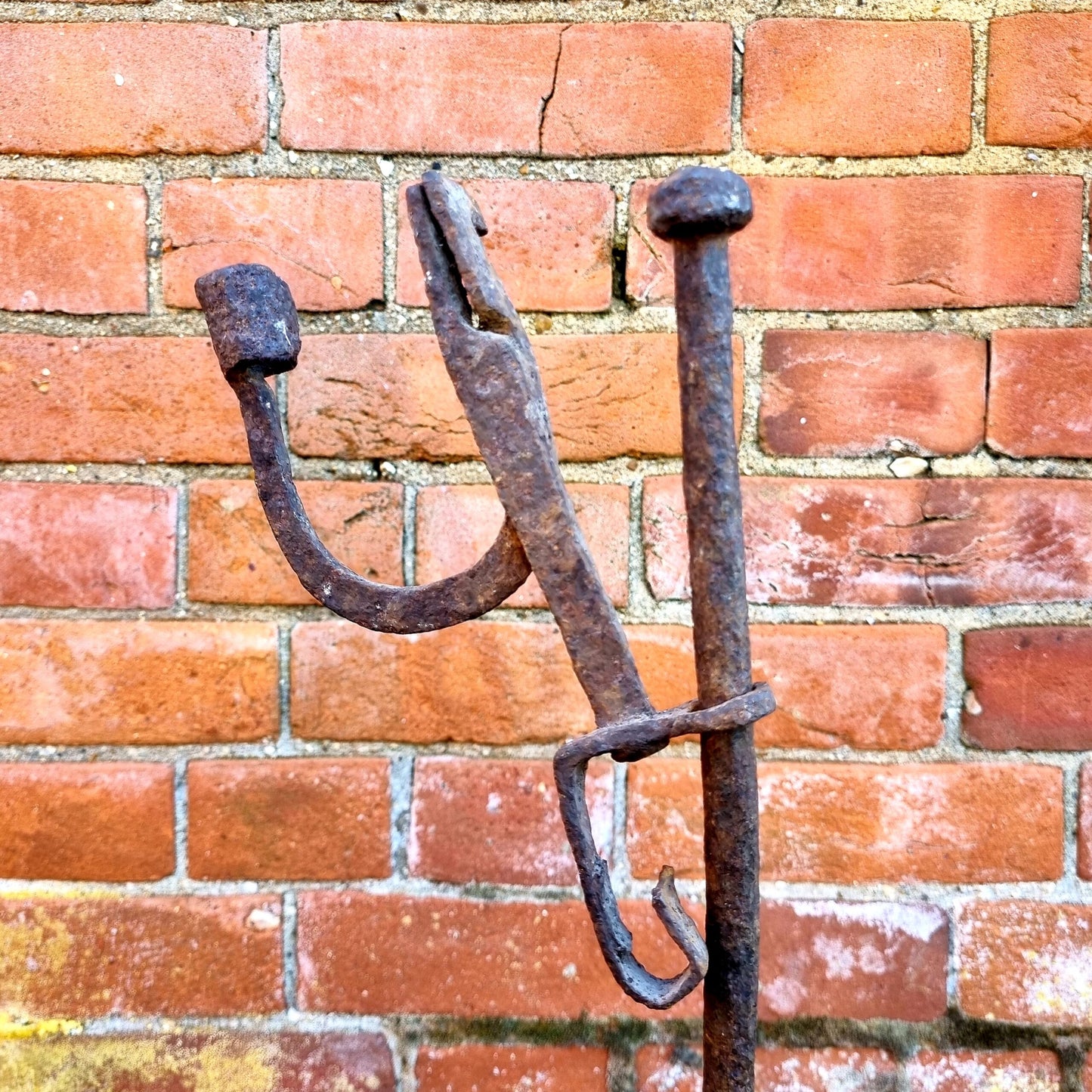 18th Century Antique Wrought Iron Standing Rushlight Attributed to Wales or English Borders