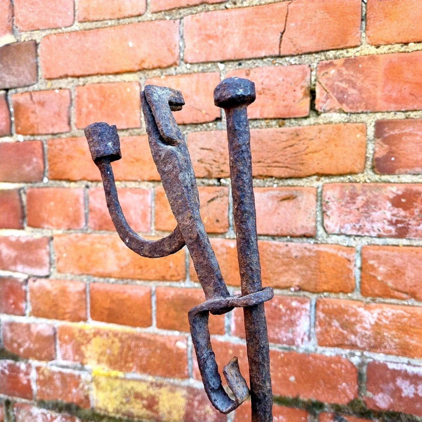 18th Century Antique Wrought Iron Standing Rushlight Attributed to Wales or English Borders
