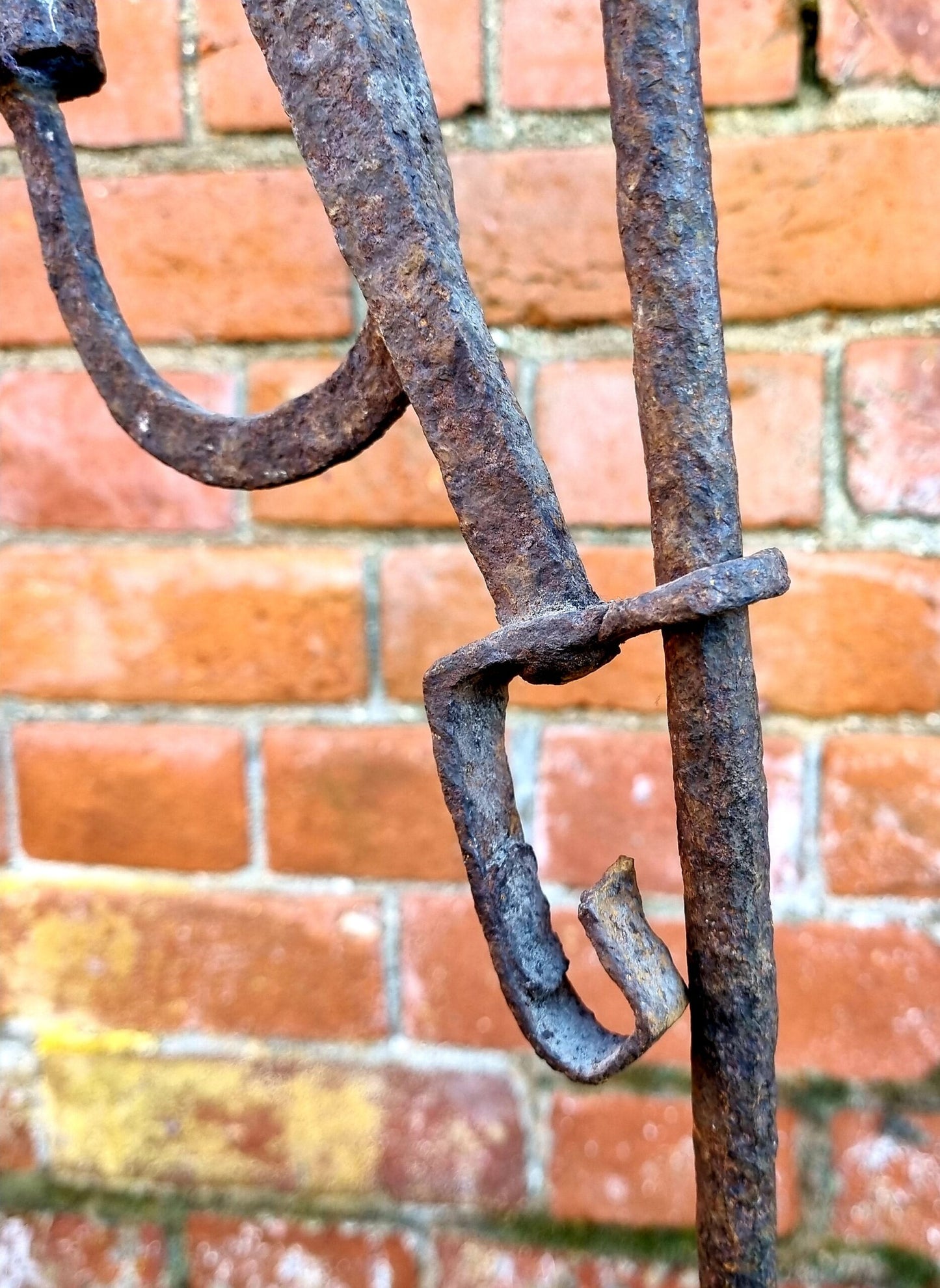 18th Century Antique Wrought Iron Standing Rushlight Attributed to Wales or English Borders