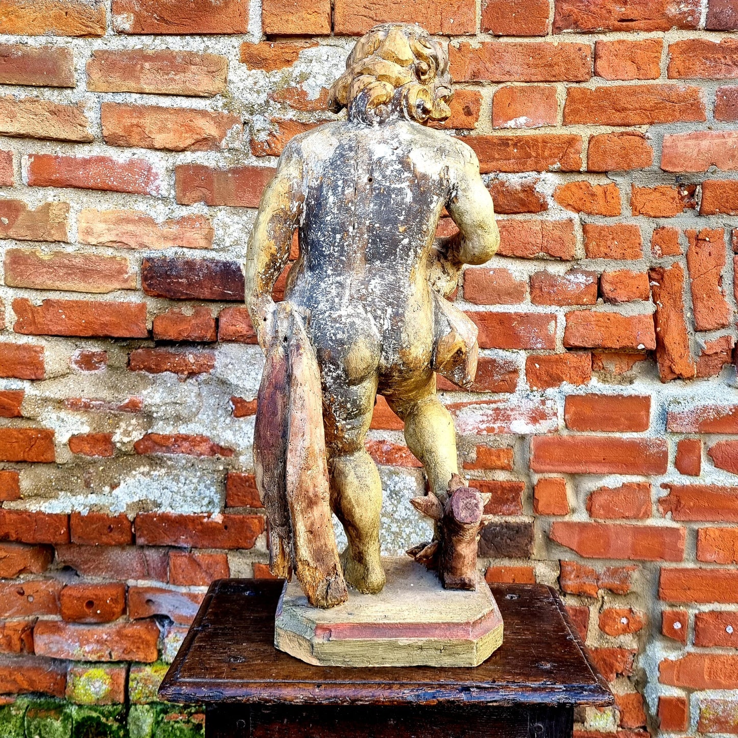 Early 17th Century Spanish Antique Carved Wooden Sculpture of a Cherub Attributed to Juan Martinez Montanes (1568-1649)