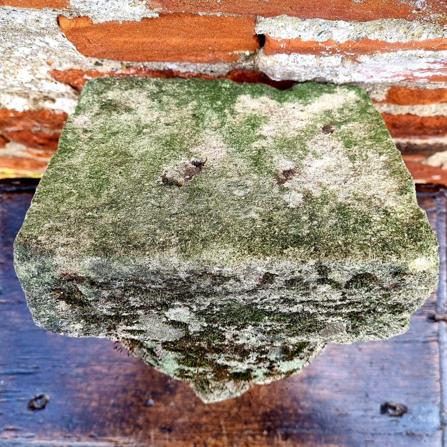 Naive Medieval / Gothic Antique Carved Stone Corbel Fragment Depicting a Male's head