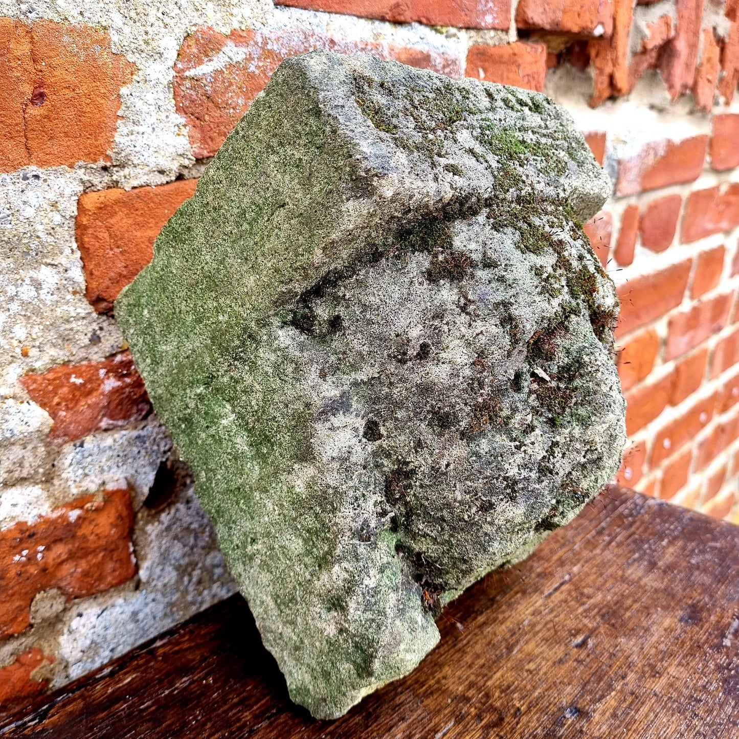 Naive Medieval / Gothic Antique Carved Stone Corbel Fragment Depicting a Male's head