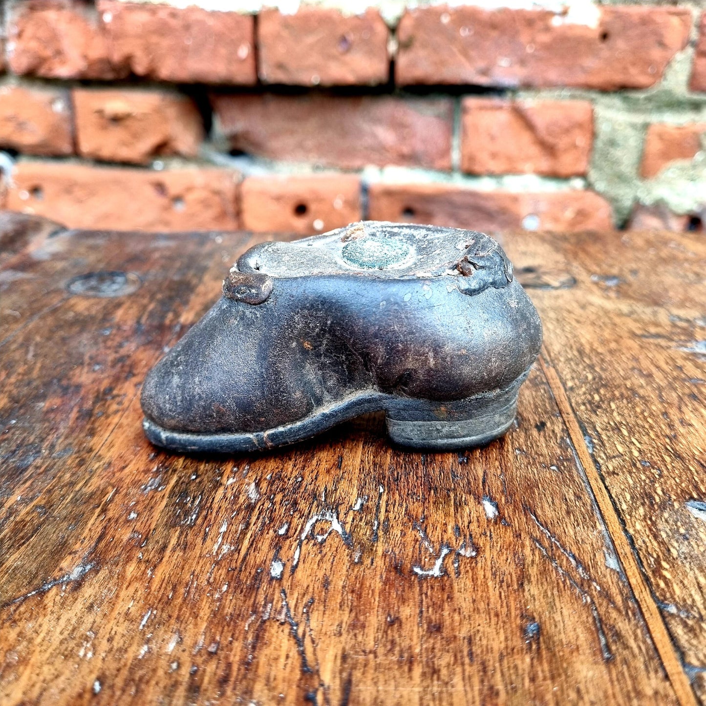 Rare 18th Century Antique Tobacco Snuff Box in the Form of a Leather Shoe