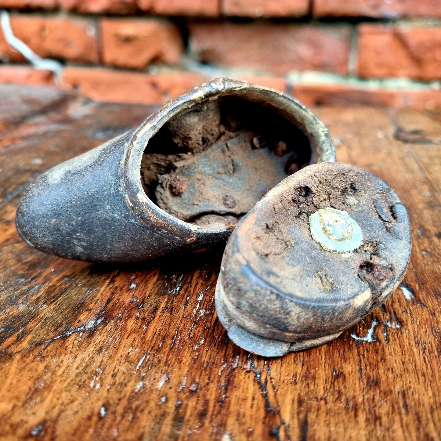 Rare 18th Century Antique Tobacco Snuff Box in the Form of a Leather Shoe