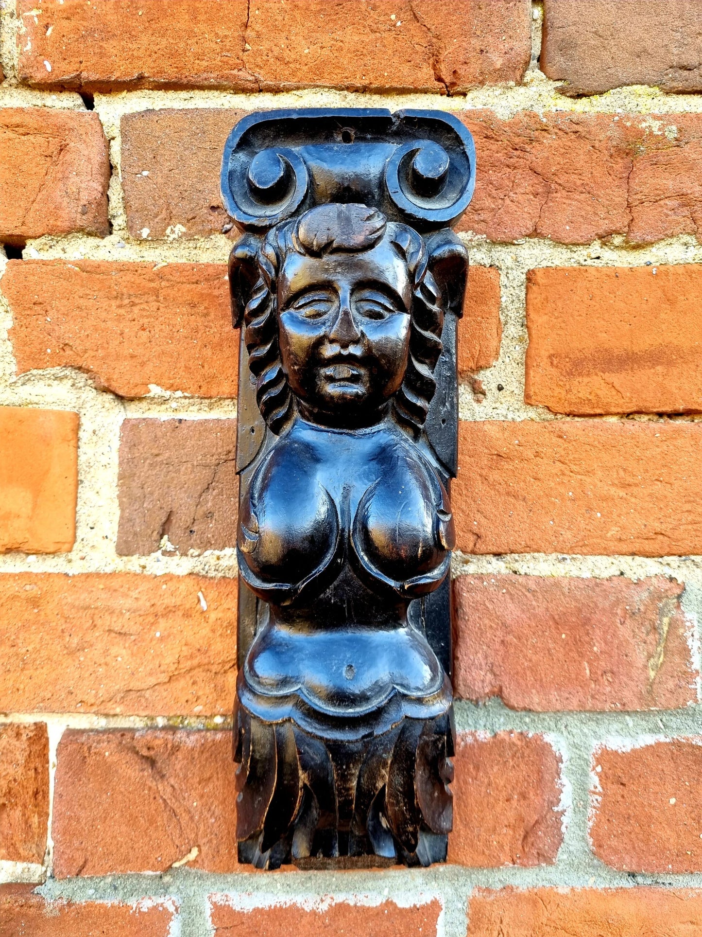 Early 17th Century Flemish Antique Carved Oak Term