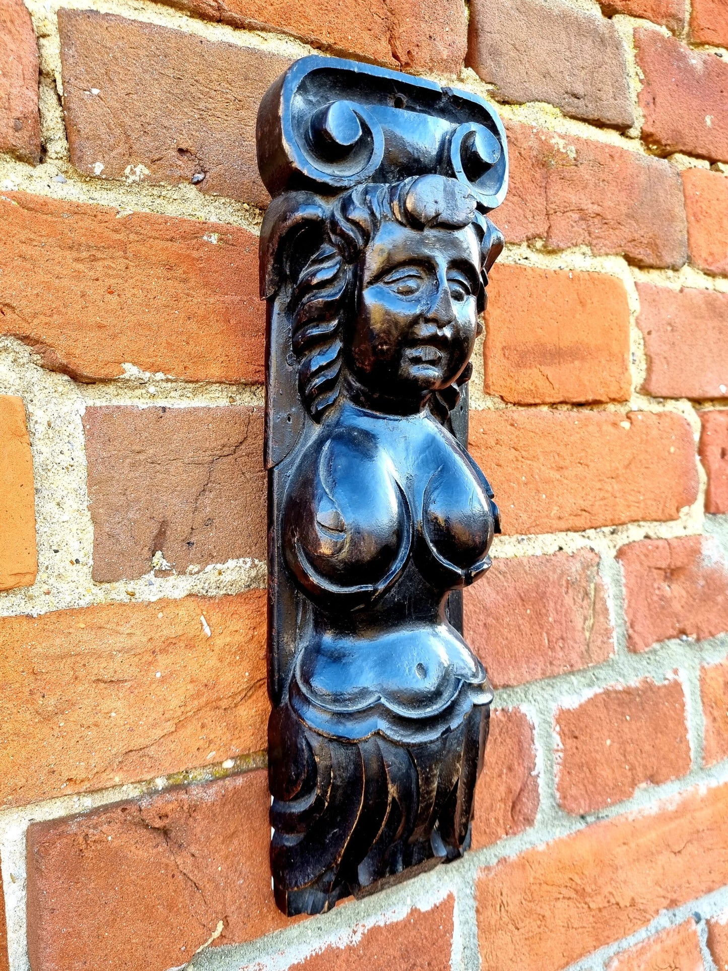 Early 17th Century Flemish Antique Carved Oak Term