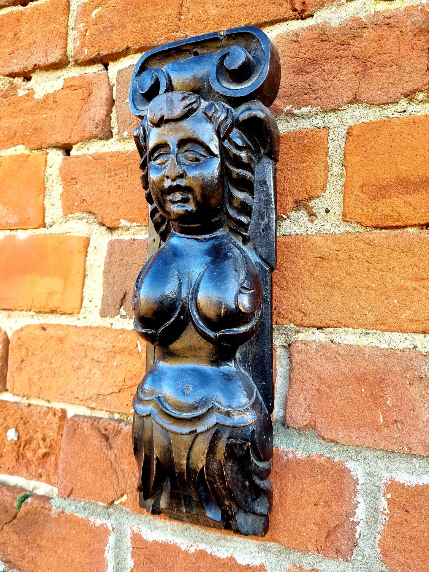 Early 17th Century Flemish Antique Carved Oak Term