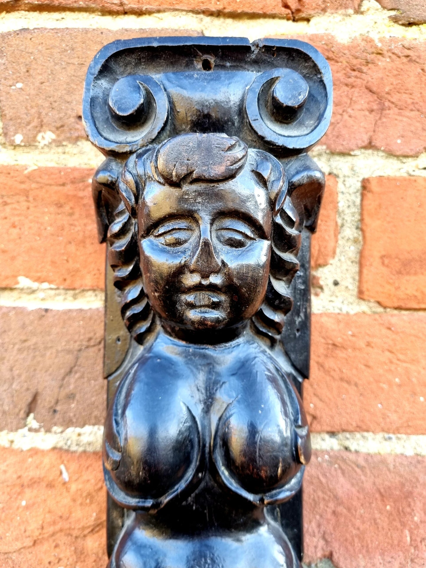 Early 17th Century Flemish Antique Carved Oak Term