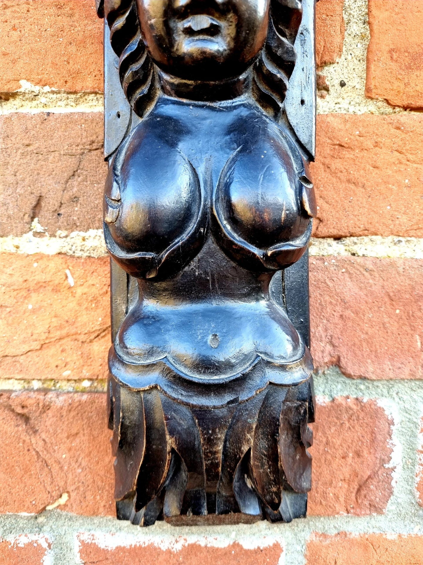 Early 17th Century Flemish Antique Carved Oak Term