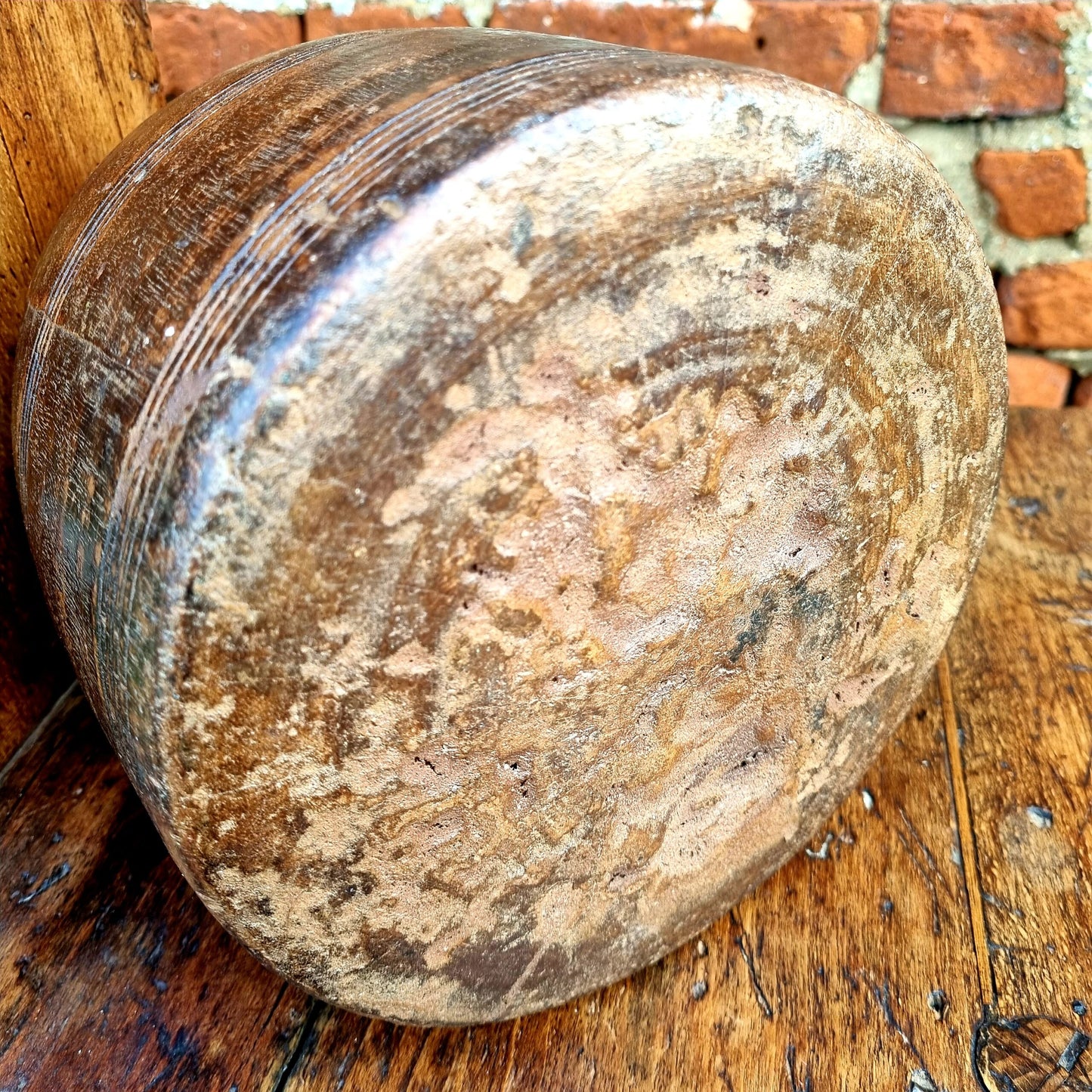 19th Century Continental Antique Treen Dug-Out & Turned Bowl or Grain Measure