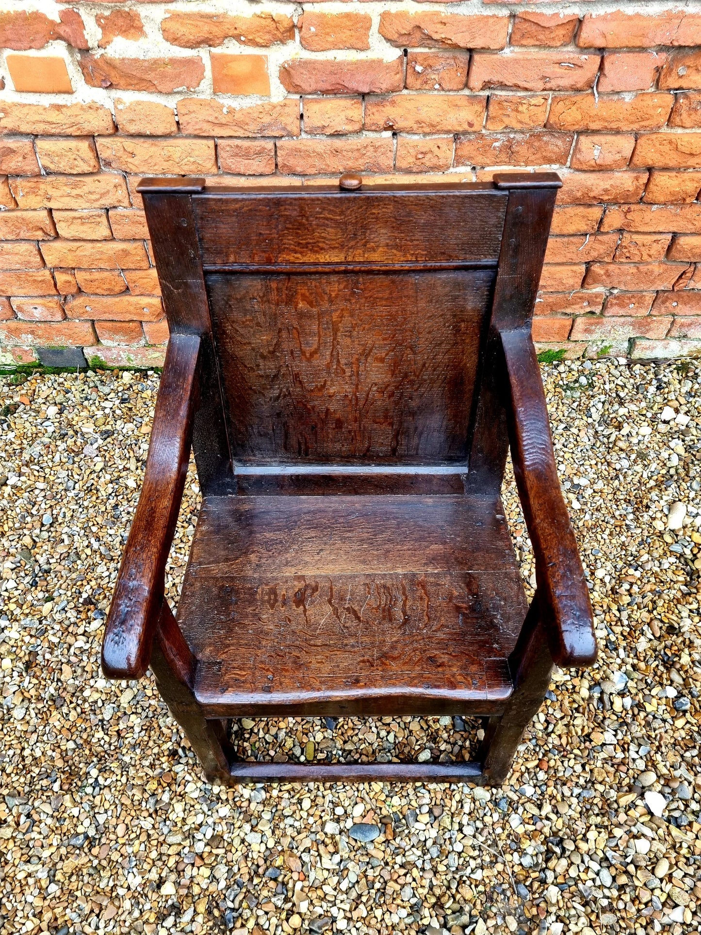 17th Century English Antique Oak Wainscot Armchair