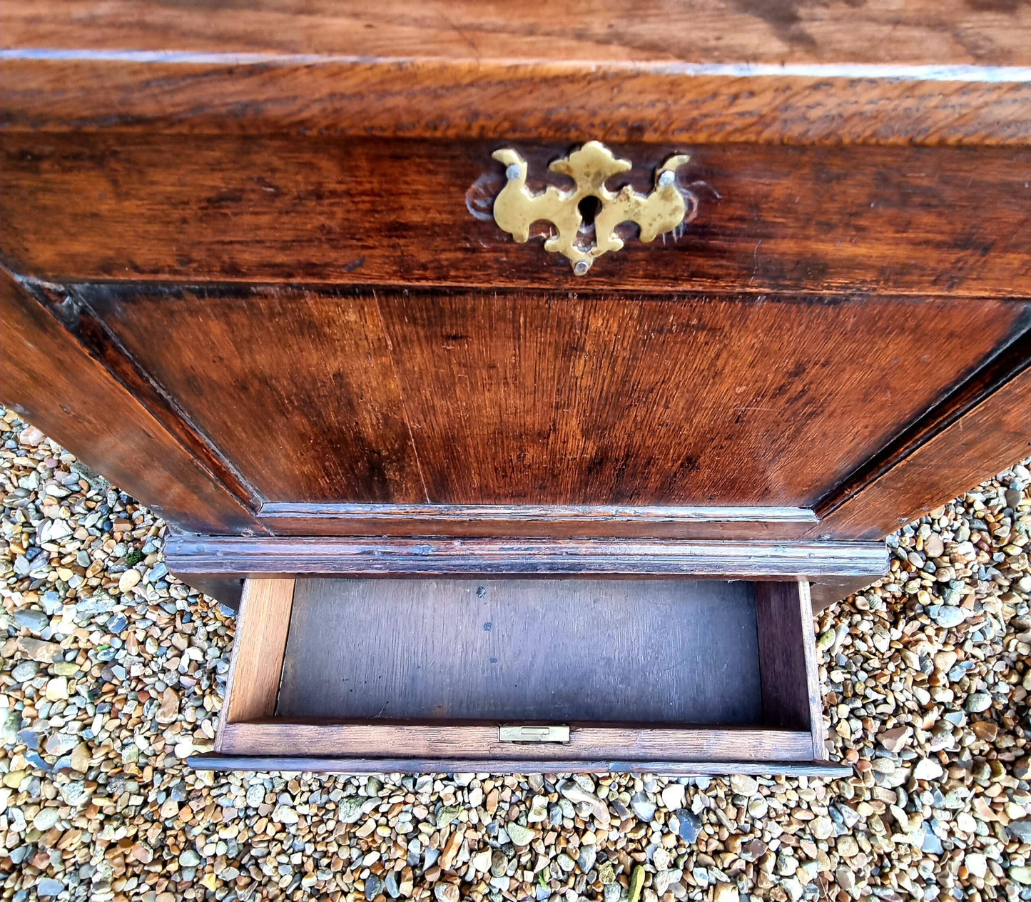 18th Century Welsh Antique Oak Coffer Bach or Small Chest