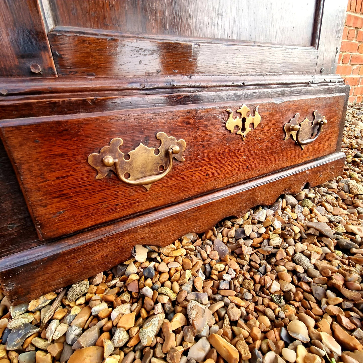 18th Century Welsh Antique Oak Coffer Bach or Small Chest